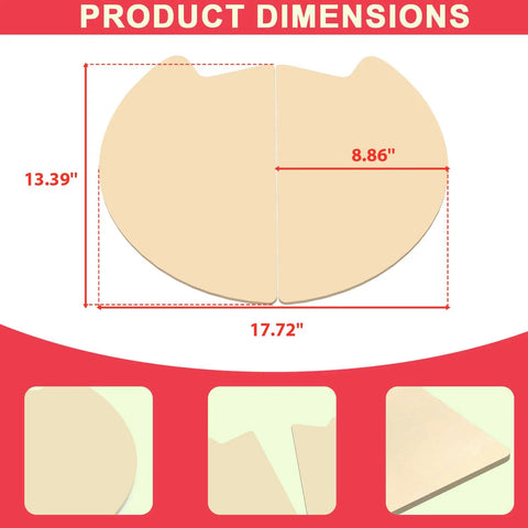 Dimensions of Backyard Pizza Stone Cordierite for Outdoor Ovens and Grills, 13 by 12.7 inches, winged design, diagram view