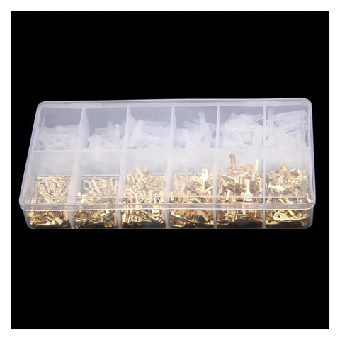 Check Out This Awesome ZC450PCS Electrical Wire Connector Kit With 2.8mm And 4.8mm And 6.3mm Insulated Crimp Terminals For Female And Male Spade Connections Made Easy Without Any Hassle At All Great For Pros And DIYers Alike Who Need Solid Reliable. clear organizer box with brass insulated crimp terminals for wiring