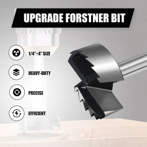 One Point Five Inch Forstner Drill Bit Woodworking Projects Hex Shank Hss Steel Creates Smooth As Butter Holes In Hardwood Softwood Plywood And Plastic With Zero Sweat, detailed view of the cutting edges.