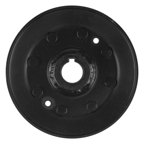 Heavy Duty Universal 46 Inch Blade Drive Pulley For John Deere Lawn Mower Replacement Part AM105652 top view of black pulley surface