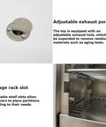 Heavy Duty Digital Forced Air Convection Drying Oven With Slick PID Temp Control And Reliable Rotary Hot Air Circulation adjustable exhaust port and storage rack slot.