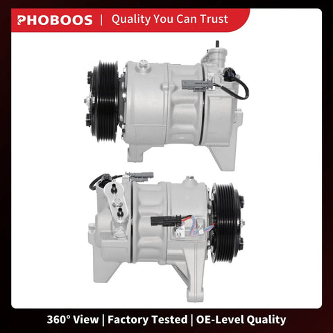 Top Shelf AC Compressor With Clutch Knocks Out Road Heat Fast And Keeps Your Rides Interior Ice Cold For Chevy Impala Buick Lacrosse Gmc Equinox V6 Or L4 Sedan Fwd Direct Fit Replacement, showing 360-degree view from multiple angles.