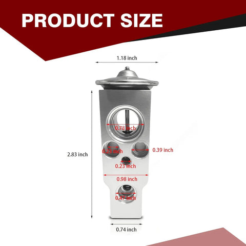 Auto AC Expansion Valve Replacement For Most Cars, Compact High Hardness Metal Valve dimensions and sizing details
