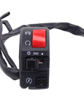 Dual 7/8 Inch Motorcycle Handlebar Horn Button And Turn Signal Switch Kit For 12V DC Systems Ride Ready Easy Install Durable Fog Lamp Low Profile Controls For Motorcycles ATVs Scooters And Snowmobiles, black handlebar switch with red rocker