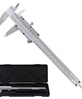 6 Inch Vernier Caliper with Dual Inch and Metric Scale, Stainless Steel Manual Caliper for Precise Measurements, with case