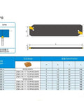Diagram with dimensions for 3mm Part Off Blade Grooving Cut Off Plate Tool For GTN3 Inserts Gray Pro Grade Automotive Cutting Tool