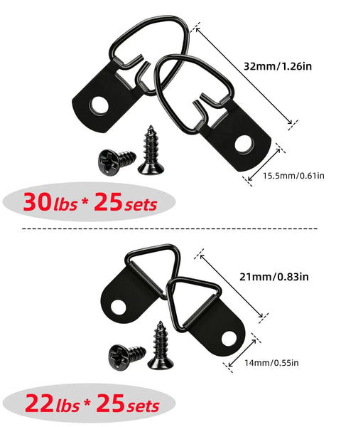 Tough As Nails Heavy Duty Picture Hanging Kit With Slick Storage Box And Rust Proof Hardware Includes D Ring Hangers and screws