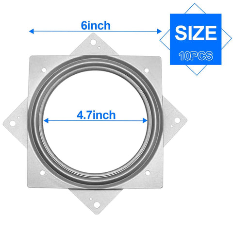 Ten Pack Square Lazy Susan Turntable Plate 6 Inch Beefy Heavy Duty 500 Lb Capacity Rotating Bearing Swivel Plate dimensions