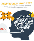 4 Pack Adorable Construction Truck Set With Realistic Front End Loader Models for imaginative play and brain development