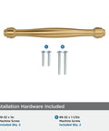 Enlivity Champagne Bronze Cabinet Pull 5-1/16 Inch Center To Center with hardware screws displayed