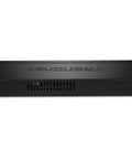 Back view of 8 Port Gigabit PoE Plus Switch With 65W Power Budget, 16 Gbps Switching, fanless design, black, NDAA TAA compliant