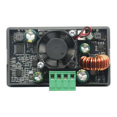Beefed-Up 90W DC Buck Boost Converter For CNC Machines Regulated Power Supply Module; showing internal components and fan.
