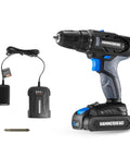 20V Cordless Drill Driver Kit with 1.5Ah Battery and Charger, 2 Speed Settings, Keyless 3/8 Inch Chuck, Variable Speed Trigger