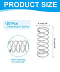 0.5mm Wire Diameter Compression Springs Set 6mm Outer Diameter 15mm Length 20 Pack Stainless Steel 304 size diagram