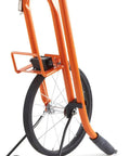 Precision Four Foot Measuring Wheel Featuring Strong Plastic Spokes For Reliable Distance Tracking Built Tough, with orange frame and rubber wheel.