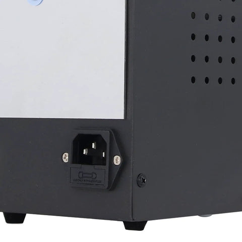 Heavy Duty Variable DC Power Supply 15V 3A Regulated Stabilized With Dual Display And USB Charging Port US Plug Ideal For Electronics Repair And Prototyping Fast Protection Against Short Circuit And Overcurrent With Automatic Recovery rear AC power inlet and fuse panel