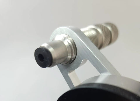 Close-up of a metal applicator part of the Windshield Repair Kit For DIY And Pros All In One Auto Glass Chip Repair Tools Stone Chip Fix Training Video And Manual Download Professional Grade Glass Repair System For Startups And Small Shops.