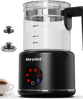 All In One Electric Milk Frother And Steamer For Latte And Hot Chocolate With Boss Froth In Minutes, black glass, 16.9oz