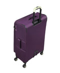 Circulator 22 Inch Softside Carry On With Expandable 8 Wheel Spinner in Italian Plum, showing side view with sleek design.