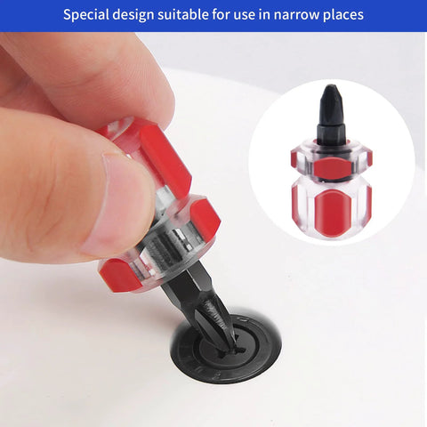 7-piece sewing machine cleaning kit: red transparent screwdriver being used to clean a bobbin area