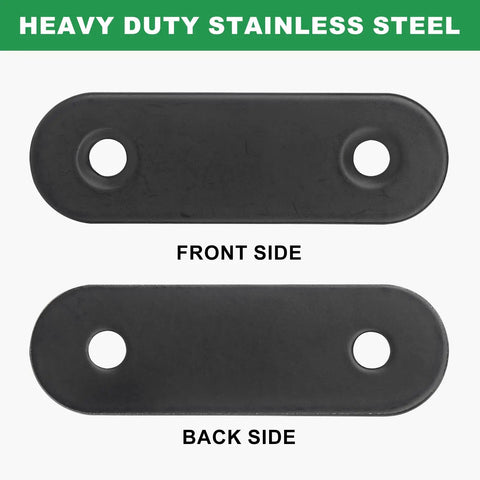 Heavy Duty Stainless Steel Straight Brackets 40 Pack To Nail Down Bed Frames And Shelves Matte Black Corner Plates side views