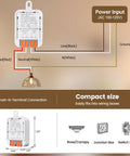 Diagram of Dope Three Way Wireless Light Switch Kit With Remote Receiver No Wiring Needed showing connection details and compact size.