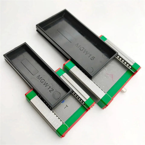 Pro Grade Linear Guide Block For Smooth Motion 15C 1 Piece Slider Excluding Rails 12H Compatible, shown top view of MGW15C and MGW12.