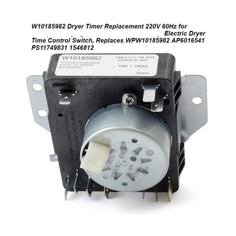Drying Machine Programmer Assembly W10185982 Replacement Part For Amana Dryers, 220V timer switch with mounting tabs