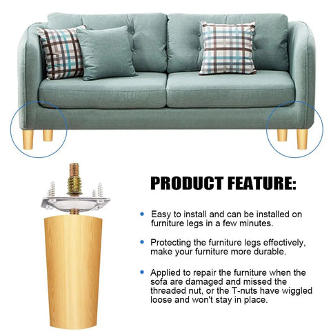 Rock Solid Silver Furniture Leg Mounting Plates Kit Includes 50mm Hanger Bolts M8 Insert Nuts And Screws For Sofa Couch Upgrade on green sofa