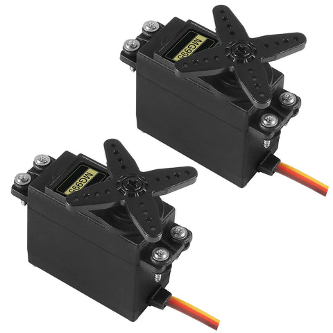 Two Pack MG995 Servo Motors With 180 Degree Metal Gear High Torque Digital Servo for RC cars, boats, drones, robots, 12Kg/cm at 6V