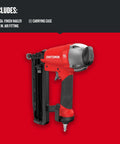 Finish Nailer 16 Gauge Pneumatic With Oil Free Motor, Maintenance Free Operation, Tool Free Depth Of Drive Adjustment