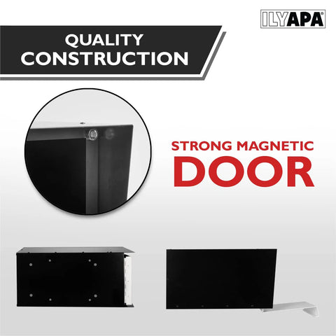 Modern Outdoor Mailbox With Post Mount In Black And White Powder Coated Steel Weatherproof Corrosion Resistant Hinges Magnetic Door