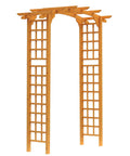 90 Inch Wood Garden Arbor Arch With Trellis Wall For Climbing Plants And Hanging Vines A Sturdy Backyard Decor Upgrade