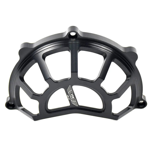 Premium Heavy Duty Vented Black Dry Clutch Cover Straight Fire Cooling System Beast Mode Impact Protection Direct Drop Replacement For Monster 1000 Build Upgrades Ready To Ride, angled view showcasing inner structure.