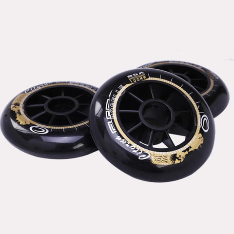 Inline Skate Wheels 6/8 Pack For Outdoor And Indoor Use 85A Hardness Black Replacement Roller Blade Wheels with Smooth Bearings