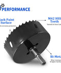 86mm Hole Saw With Hex Shank Drill Bit Adapter Bi Metal HSS Cutter Delivers Smooth Cuts Through Wood Plastic Drywall And Thin Metal