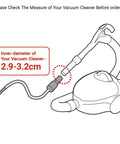 Diagram showing All In One Micro Cleaning Kit For Vacuums attachment fitting for 2.9-3.2cm diameter vacuums.