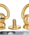 Heavy Duty Brass D Ring Rivets For Leather Belts Purses Bags Shoes Wallets And More 360 Rotatable Nailheads 10mm Nailhead DIY Hardware Set 2 Pieces Durable Brass Fasteners For Leatherworking Case Motorcycle Furs And Jeans, 10mm brass D-ring rivet set