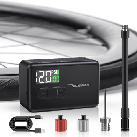 Ultra Tiny Electric Bike Pump With Auto Stop And Fast Inflation To 120 PSI Portable Mini Tire Inflator For Presta And Schrader Valves The Go To Gear For E Bikes And All Kinds Of Bicycles And Balls