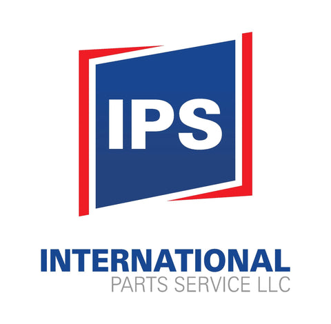 Logo of International Parts Service LLC featuring a blue and red design with the initials IPS prominently displayed.