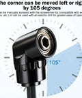 Premium Three Piece Impact Socket Adapter Kit with 1/4, 3/8 And 1/2 Inch Drive Includes Right Angle Drill Attachment For Tough Jobs At Home Or Work, black 105° drill attachment