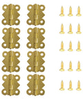 Antique Brass Mini Butterfly Hinges With 200 Screws For Wooden Boxes And Jewelry Chests 50 Pieces 20x17mm front view