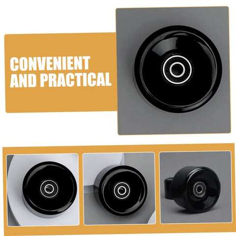 Quad Skate Wheels Replacement Double Row PU High Bounce Outdoor And Indoor Roller Skate Wheels With Bearings in black color
