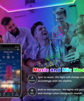 People enjoying music sync with 65.6ft Neon Rope Lights with App Control and Remote Flexible RGB LED Strip 29 Dynamic Modes.