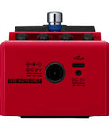 Rear view of Dope Bass Effects Pedal With 95 Plus Effects And Legendary Amp Models For Thick Stage Tones Stereo Output For Rich Live And Studio Sound Built In Tuner Easy Effect Chaining Battery Powered showing input and output jacks.