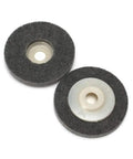Two gray nylon fiber polishing wheels from Five Piece 4 Inch Gray Nylon Fiber Polishing Wheels Set With 16mm Bore For Metal Finishing And Surface Prep Great For Buffing Deburring Smoothing Edges Automotive Restoration And Fabrication Projects