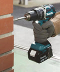 Heavy-Duty 18V Brushless Cordless Drill And Driver Combo Kit With Two 5.0Ah Lithium Batteries Fast Charger And Rugged Case for drilling into brick.
