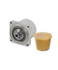 Ultra Compact Harmonic Gearbox Reducer 50 to 1 for Robotic Arms with lubricant container shown next to it