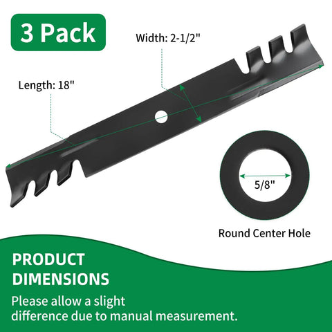 Mulching Mower Blades For 36 And 52 Inch Decks, 3 Pack, Replaces Scag 48108 481707 481711 48185, Fits Gravely Promaster 152Z