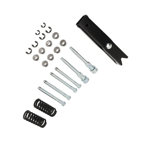 Door Hinge Repair Kit With Pin Bushing Set And Spring Removal Tool For S10 Pickup Doors, Compatible With 1994-2004 S10 Sonoma Jimmy Bravada Models Includes Door Spring Tool For Your Ride, metal parts laid out